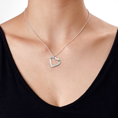 Sterling Silver Engraved Heart Necklace-One Pendant/Two Pendants/More Pendants - The Name Jewellery™