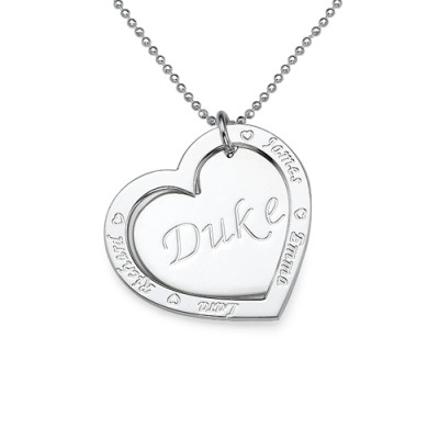 Family Heart Necklace in Silver - The Name Jewellery™