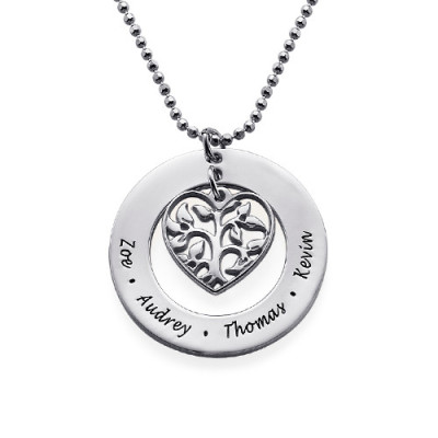 Gifts for Mum - Heart Family Tree Necklace - The Name Jewellery™