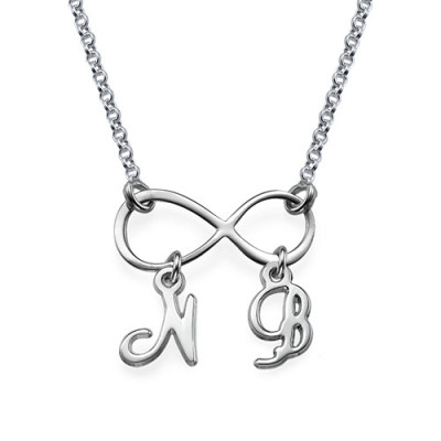 Sterling Silver Infinity Necklace with Initials - The Name Jewellery™