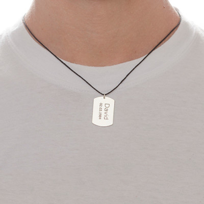 Sterling Silver Men's "Dog Tag" Necklace - The Name Jewellery™