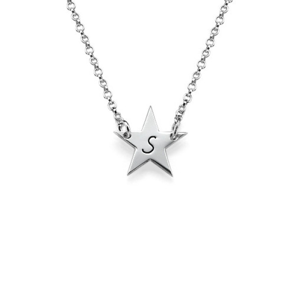 Sterling Silver Star Initial Necklace - The Name Jewellery™