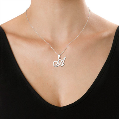 Sterling Silver Initials Pendant With Any Letter - The Name Jewellery™