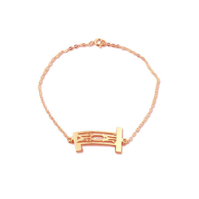 Personal Rose Gold Plated 925 Silver 3 Initials Monogram Bracelet/Anklet - The Name Jewellery™