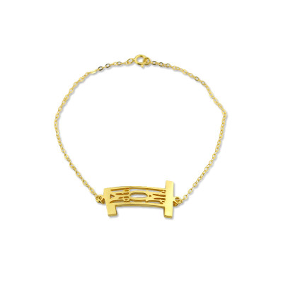 Personal Gold Plated 925 Silver 3 Initials Monogram Bracelet - The Name Jewellery™
