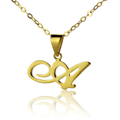18ct Gold Plated Christina Applegate Initial Necklace - The Name Jewellery™
