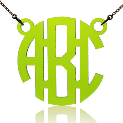 Custom Acrylic 3 Initials Monogram Pendant Necklace - The Name Jewellery™