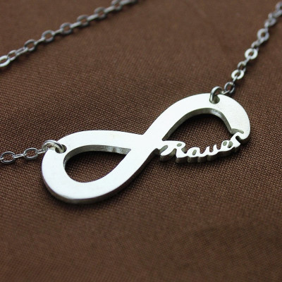 Solid White Gold 18ct Infinity Name Necklace - The Name Jewellery™