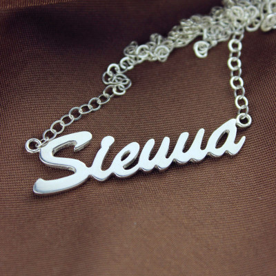 Solid White Gold Sienna Style Name Necklace - The Name Jewellery™