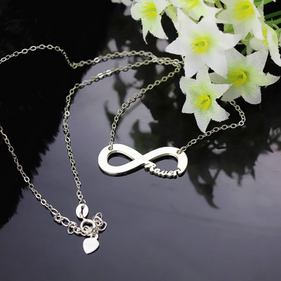 Solid White Gold 18ct Infinity Name Necklace - The Name Jewellery™