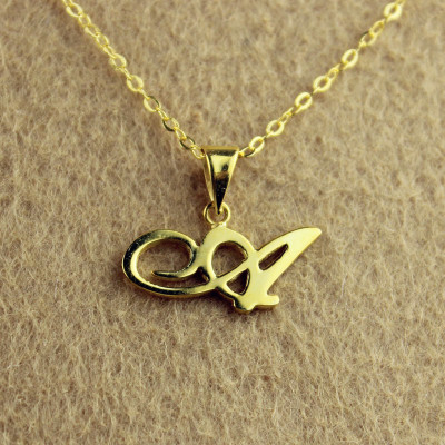 18ct Gold Plated Christina Applegate Initial Necklace - The Name Jewellery™