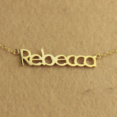 Solid Gold Rebecca Style Name Necklace-18ct - The Name Jewellery™
