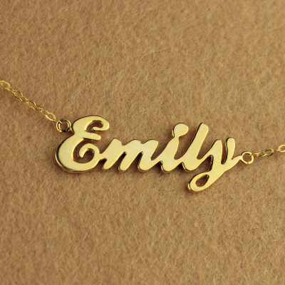Cursive Script Name Necklace 18ct Solid Gold - The Name Jewellery™