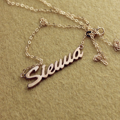 18ct Rose Gold Plated Sienna Style Name Necklace - The Name Jewellery™