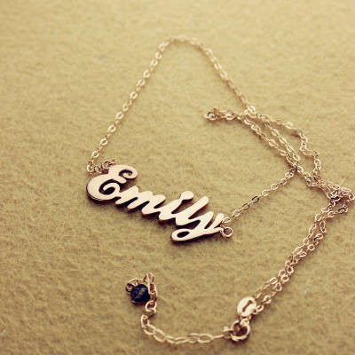 Cursive Script Name Necklace 18ct Solid Rose Gold - The Name Jewellery™