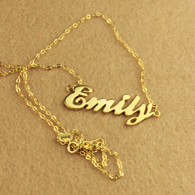 Cursive Script Name Necklace 18ct Solid Gold - The Name Jewellery™