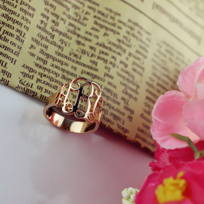 Personalised Rose Gold Monogram Ring - The Name Jewellery™