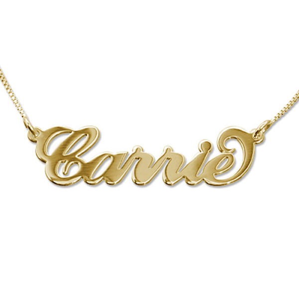18ct Gold Double Thickness "Carrie" Name Necklace - The Name Jewellery™