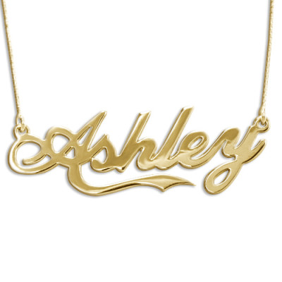 18ct Gold Plated Silver "Coca Cola" Name Pendant - The Name Jewellery™