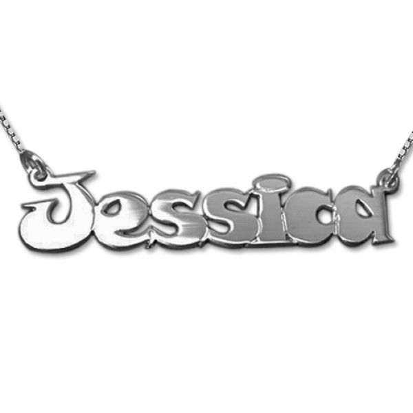 Comic Style Silver Name Necklace - The Name Jewellery™