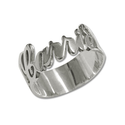 Personalised Silver Cut Out Ring - The Name Jewellery™