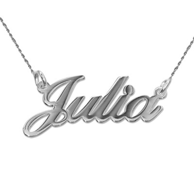 18ct White Gold Classic Name Necklace With Twist Chain - The Name Jewellery™