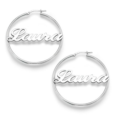 Sterling Silver Hoop Name Earrings - The Name Jewellery™