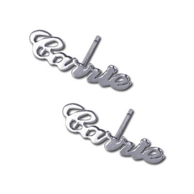 Sterling Silver Personalised Name Stud Earring (PAIR) - The Name Jewellery™