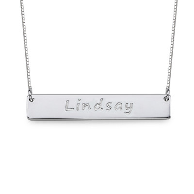 Sterling Silver Bar Nameplate Necklace - The Name Jewellery™