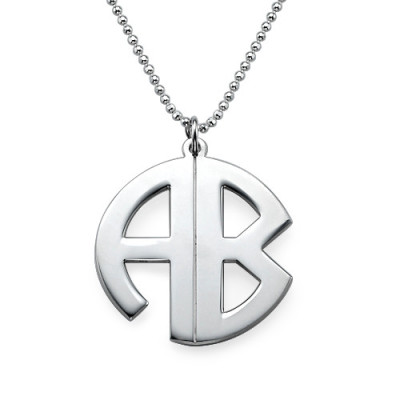 Personalised Silver Print Monogram Necklace - The Name Jewellery™