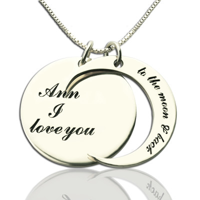 Personalised I Love You to the Moon and Back Love Necklace Sterling Silver - The Name Jewellery™
