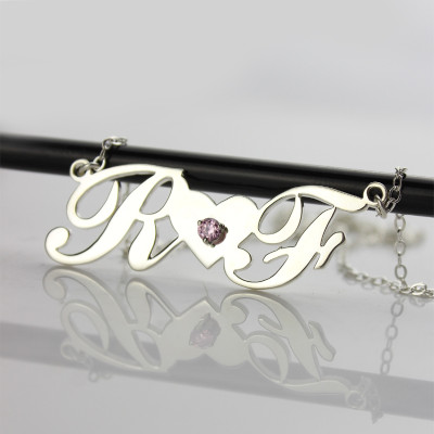 Sterling Silver Double initials Necklace - The Name Jewellery™