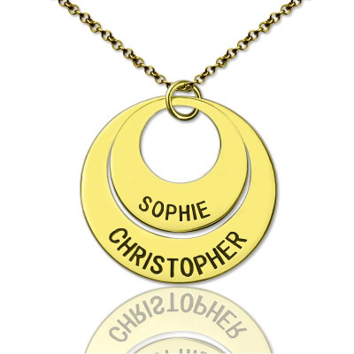 Engraved Ring 18ct Gold Plated Mother Necklace - The Name Jewellery™