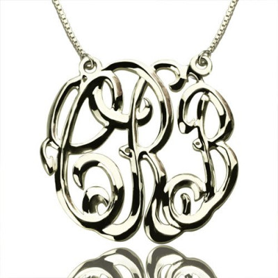 Celebrity Cube Premium Monogram Necklace Gifts Sterling Silver - The Name Jewellery™