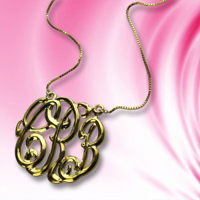 Celebrity Cube Premium Monogram Necklace Gifts 18ct Gold Plated - The Name Jewellery™