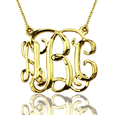 Custom Cube Monogram Initials Necklace 18ct Gold Plated - The Name Jewellery™