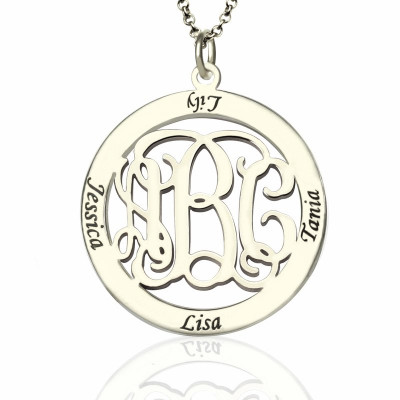 Personalised Monogram Name Necklace Sterling Silver - The Name Jewellery™