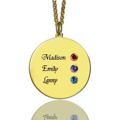 Custom Disc Necklace Engraved Names For Mom - The Name Jewellery™