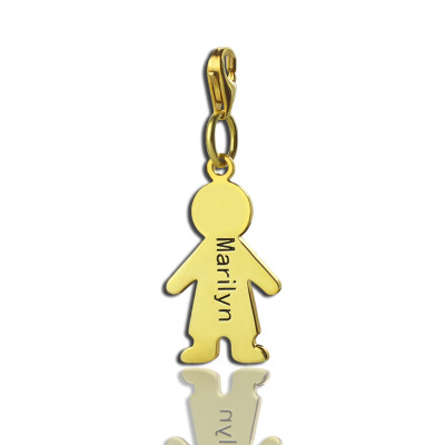 Personalised Boy Pendant Necklace With Name 18ct Gold Plated - The Name Jewellery™