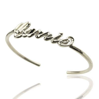 Personalised Sterling Silver Name Bangle Bracelet - The Name Jewellery™