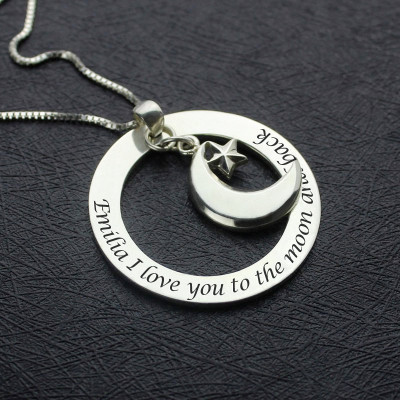 I Love You To The Moon and Back Charm Pendant - The Name Jewellery™