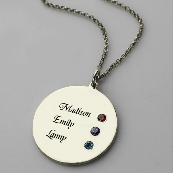 Grandma's Disc Birthstone Necklace - The Name Jewellery™