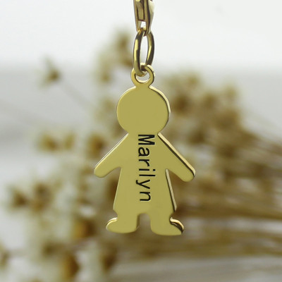 Personalised Boy Pendant Necklace With Name 18ct Gold Plated - The Name Jewellery™