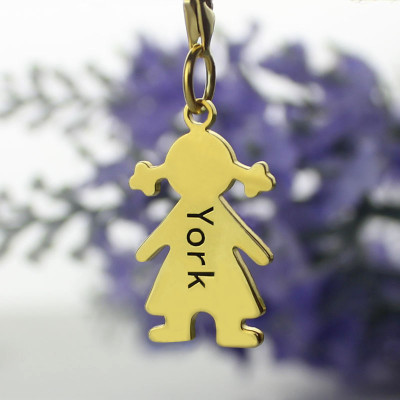 Personalised Baby Girl Pendant Necklace With Name Gold Plated Silver - The Name Jewellery™