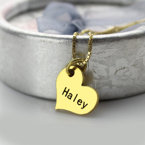 Matching Heart Couples Name Dog Tag Necklaces - The Name Jewellery™