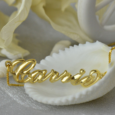 Personalised 3D Carrie Name Necklace 18ct Gold Plating - The Name Jewellery™