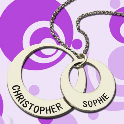Engraved Ring Mother Necklace Sterling Silver - The Name Jewellery™