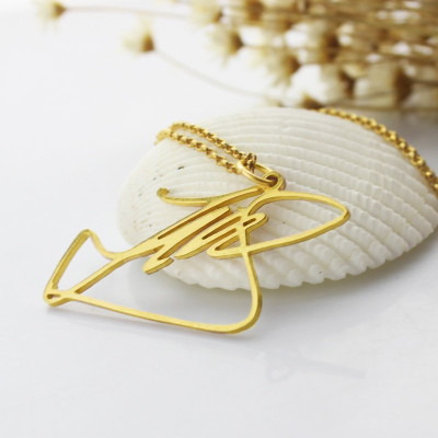 Custom Necklace with Your Own Signature 18ct Gold Plated Silver - The Name Jewellery™