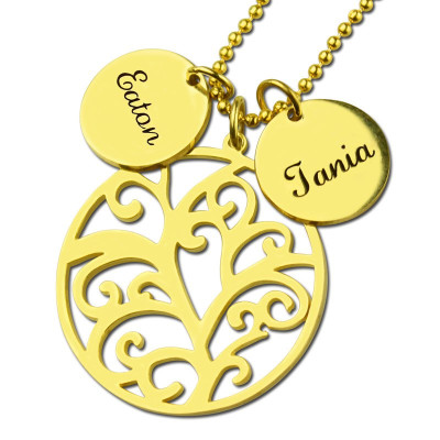 Family Tree Necklace With Name Charm For Mom - The Name Jewellery™