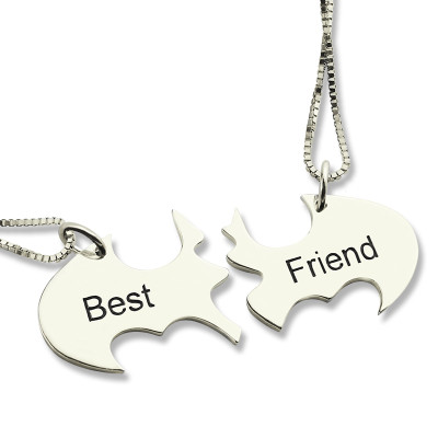 Batman Best Friend Name Necklace Sterling Silver - The Name Jewellery™